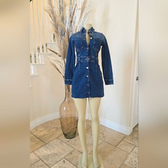 DENIM DENIM SHIRT DRESS ZARA - Picture 1 of 16